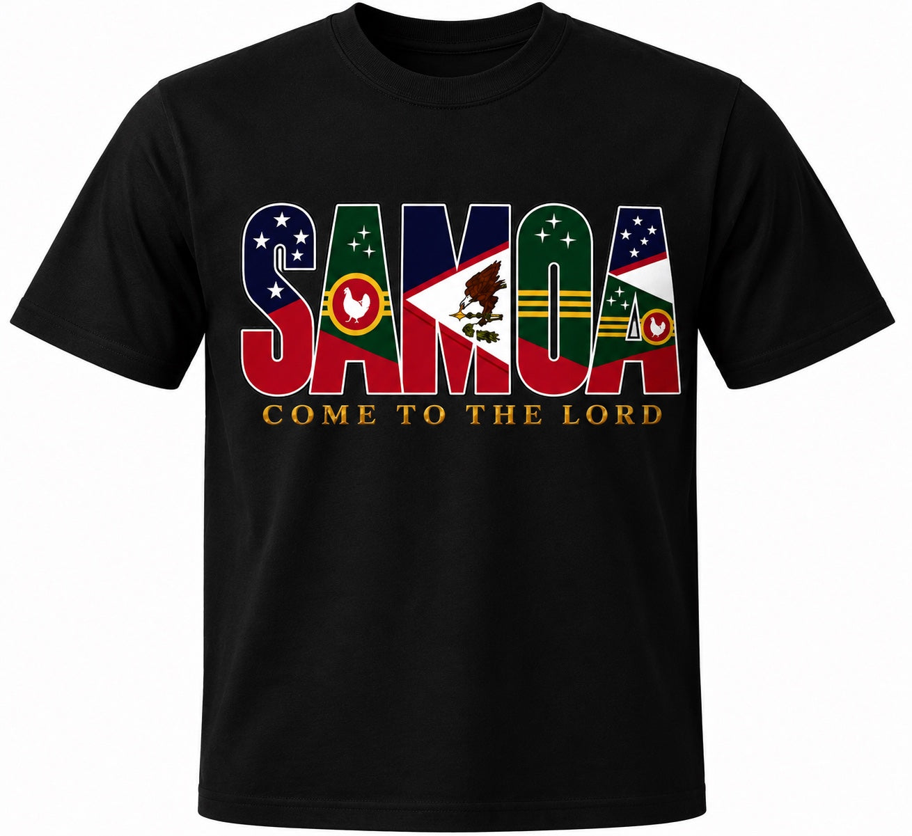 Black AS Colour Heavy T with SAMOA Come to the Lord design