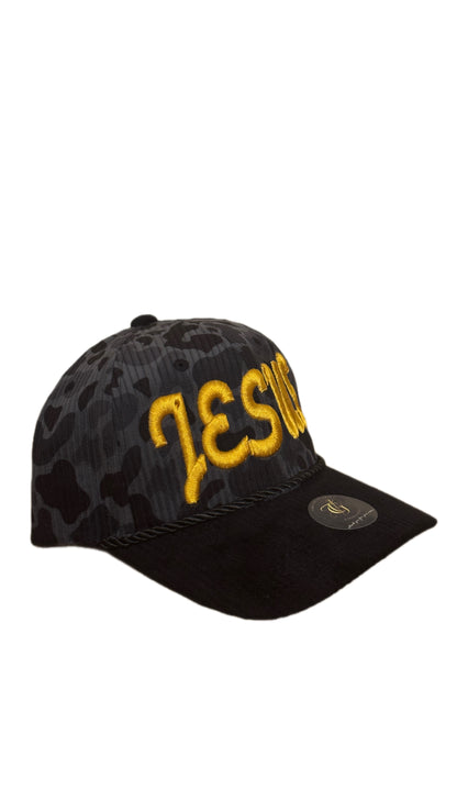 Jesus Script 3D Puff - Silver And Black Camo