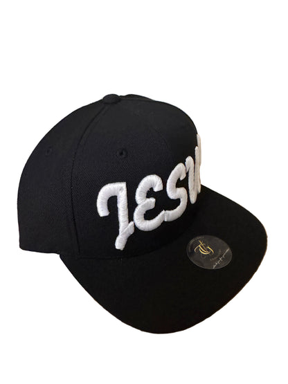 Jesus Script 3D Puff Snapback -Black