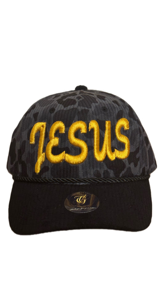 Jesus Script 3D Puff - Silver And Black Camo