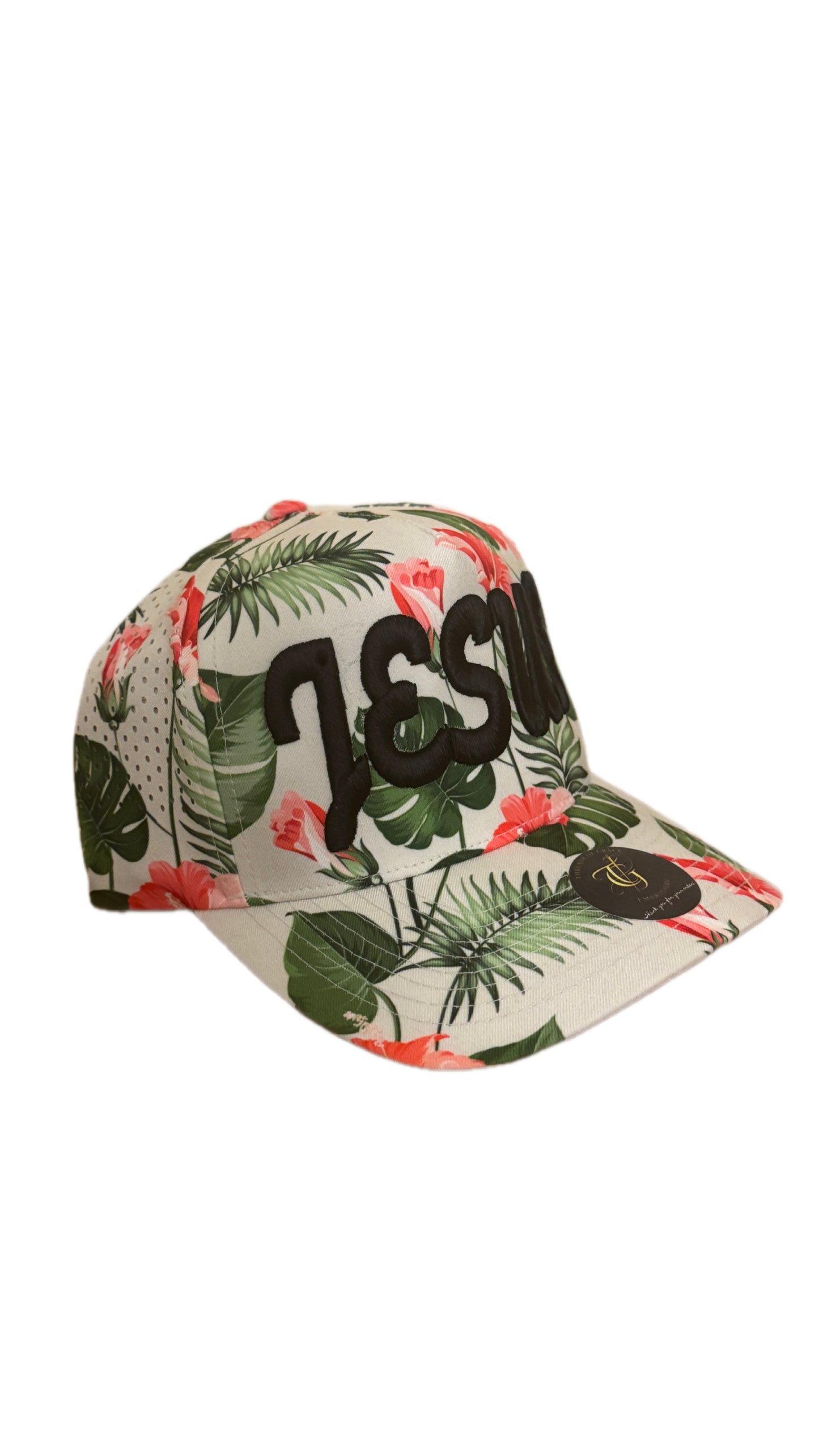 Jesus Script 3D Puff Floral - Cream