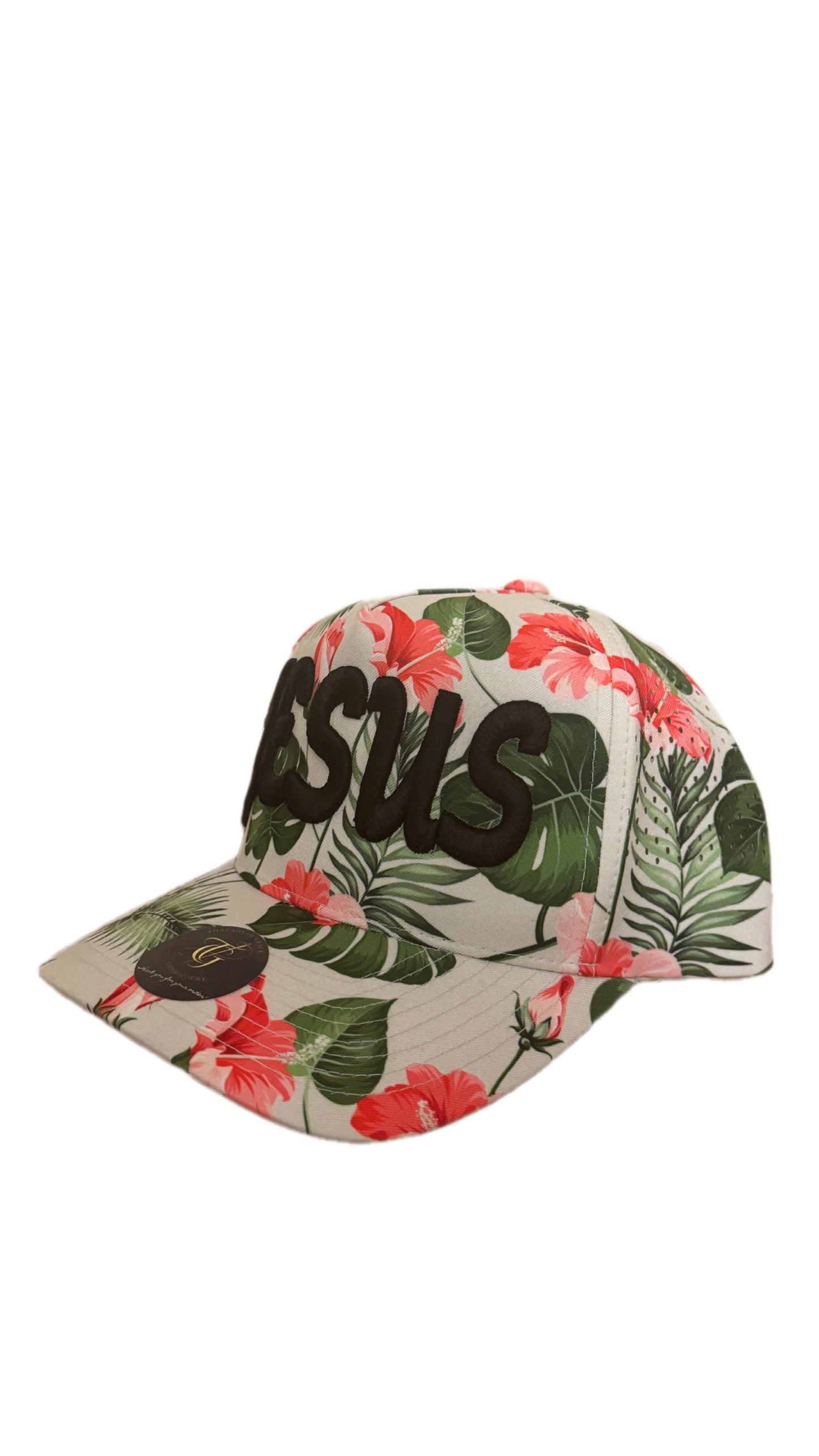 Jesus Script 3D Puff Floral - Cream